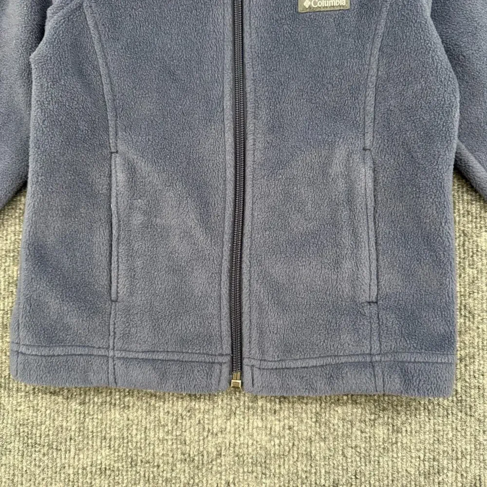 Columbia Kids Fleece Jacket Size 4T Blue Full Zip Mock Neck Pockets Cozy Coat